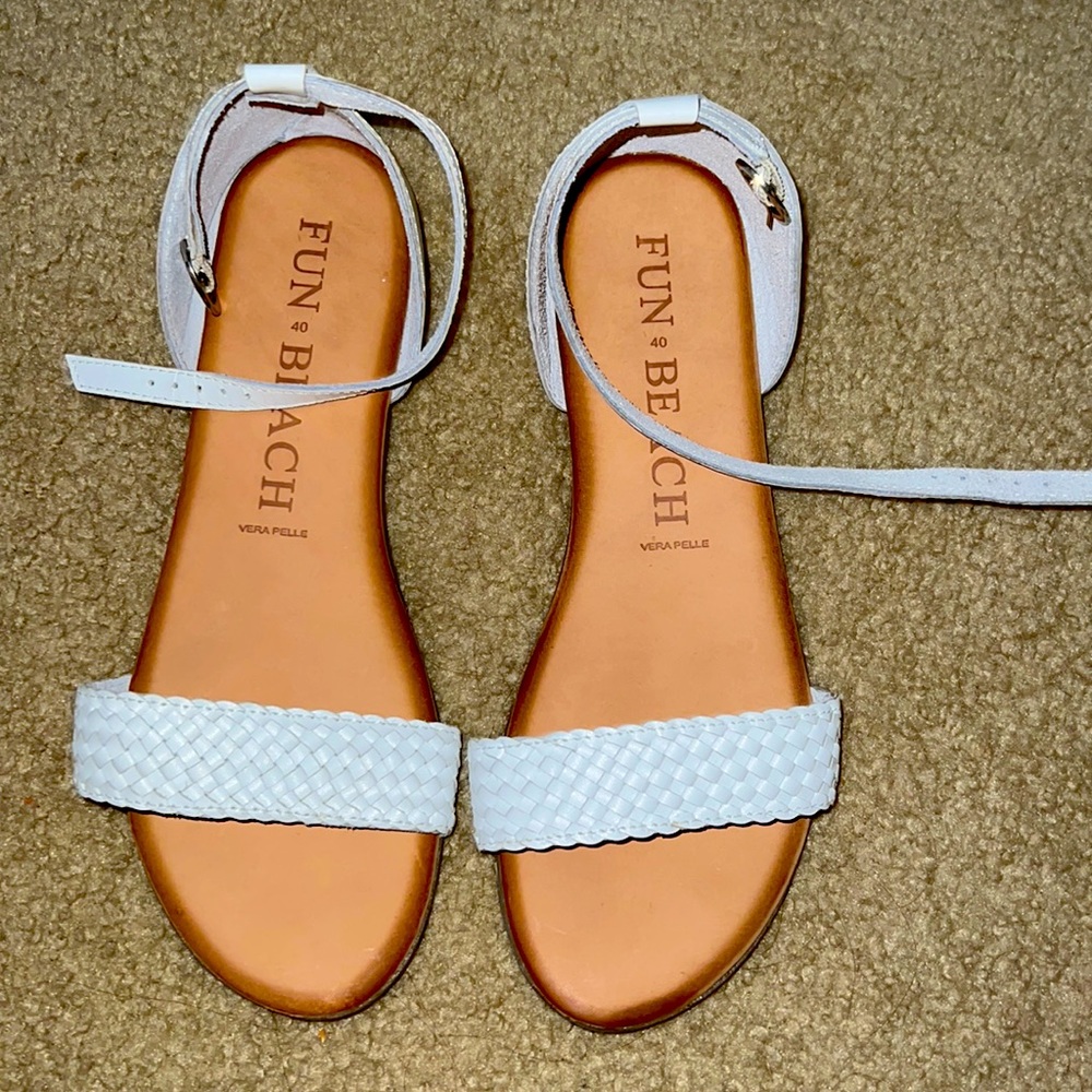 Fun beach sandles , white and light brown